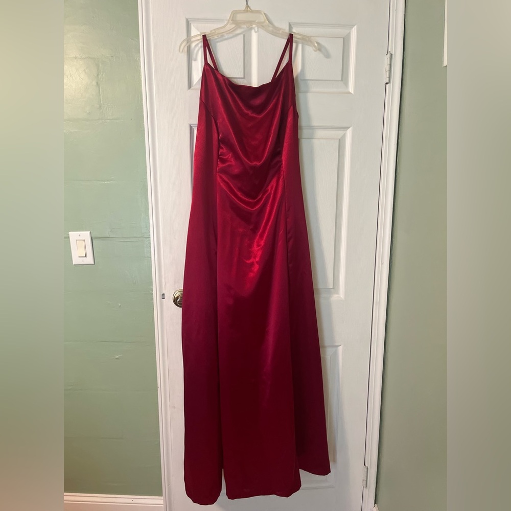 Elegant Red Satin Gown